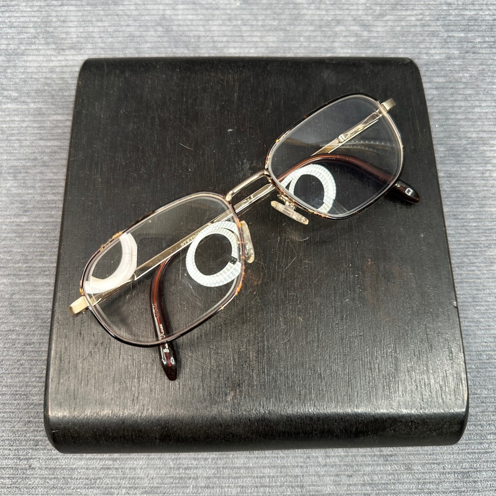 Stetson 230 Zyloware Gold Metal Rectangular Eyeglasses Frames 55-17-145 Y2k - Picture 11 of 15